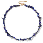 Raw Crystal Necklaces for Women 5-8mm Handmade Natural Stone Necklace Beaded Choker Necklace Healing Crystal Necklace Gemstone Necklace Raw Crystal Beaded Necklace for Her - style: Lapis Lazuli