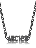 GoldChic JEWELRY Name Necklace Personalized for Men, Womens Custom Name Plate Chain, Stainless Steel Customized Old English Nameplate Choker with Curb Chains Custom, 16 inches to 30 inches - color: Curb Chain 4 mm-Black(Small Pendant)
