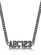GoldChic JEWELRY Name Necklace Personalized for Men, Womens Custom Name Plate Chain, Stainless Steel Customized Old English Nameplate Choker with Curb Chains Custom, 16 inches to 30 inches - color: Curb Chain 4 mm-Black(Small Pendant)