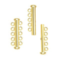 1pc Adabele Real Yellow Gold Plated Sterling Silver 5 Strands Multi-Strand Slide Lock Tube Clasp Set Hypoallergenic Nickel Free for DIY Jewelry Making SS91-5 - color: Gold Plated Sterling Silver, size: 5-Strand Clasp -1pc
