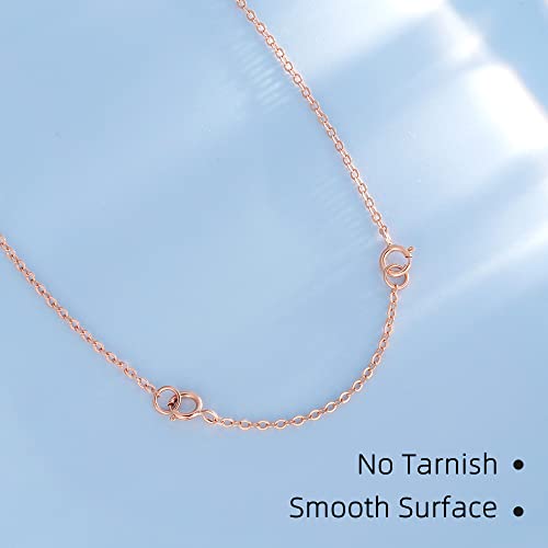 Rose Gold Necklace Extender Rose Gold, 925 Sterling Silver Necklace Extender Chain Bracelet Anklet Jewelry Extension for Necklaces, 3 Piece Set (2, 4, 6 Inches) - color: RoseGold, size: 2 4 6 inch