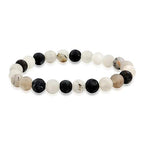 Bling Jewelry Natural Multi Color Semi Precious Gemstone Round Bead 8MM Strand Stackable Stretch Bracelet For Women Men Teen Unisex - color: Gray Quartz