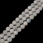 Natural Moonstone 8mm Gemstone Faceted Round Loose Strand Beads for DIY Necklace Bracelet Jewelry Making 15 Inch - color: Moonstone