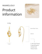 Mameloly Flower Earrings for Women Dainty 14K Gold Plated White Freshwater Pearl Stud Earrings Hypoallergenic - color: Calla Lily