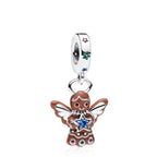 925 Sterling Silver Charms for Bracelets Gold Love and Heart Charms Cherry Blossom Dangle Beads Jewelry for Women - color: Gingerbread Man