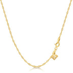 KEZEF 18k Gold Plated 925 Sterling Silver Unisex 14"-36" Singapore Chain Necklace - color: 18kt Gold, size: 16 Inch