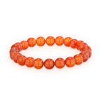 Crystal Vibe 8mm Beaded Bracelets For Women Men - Healing Crystal Bracelet - Adjustable Size - color: carnelian