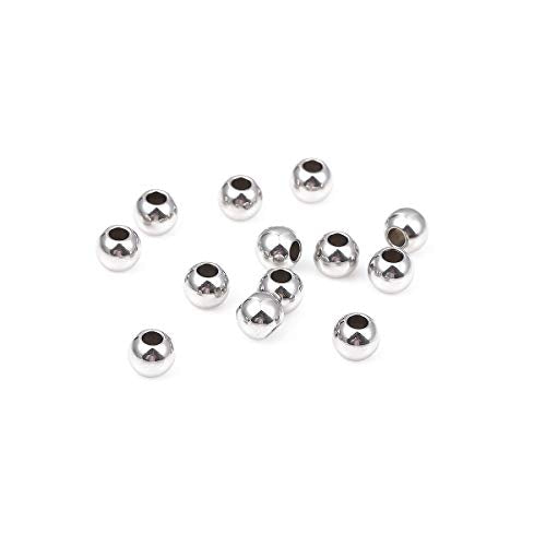 BEADIA Stainless Steel Spacer Beads 6x5mm Round Loose Charm Caps Beads for DIY Jewelry Making 100pcs with 2.5mm Hole - color: 6x5mm 2.5mm