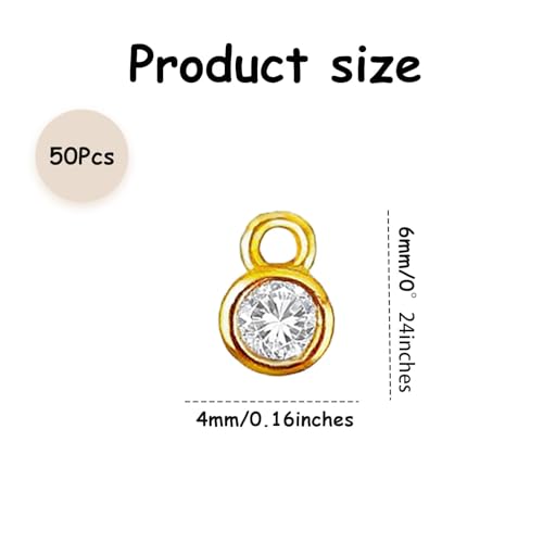 50pcs Cubic Zirconia Charms