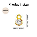 50pcs Cubic Zirconia Charms