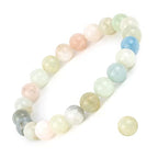 8mm Natural Gemstone Stretch Bracelet, Handmade Unisex Crystal Bracelets for Meditation, Yoga, Spiritual Healing & Positive Energy - color: Multi-Berly