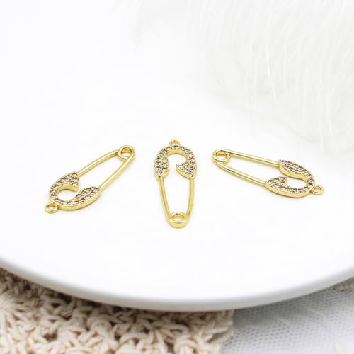 16-Pcs Crystal Jewelry Making Charms Silver Pendant Charm For Women Making Jewelry Crafts Rhinestone Charms - color: Pins
