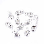 HDSupplies 100 Pieces - Lobster Clasps - Bright Silver Tone - 12x6mm w/ 1.2mm Hole - color: Bright Silver Tone, size: 12x6mm