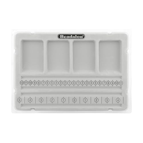Beadalon Bracelet Bead Boards for Jewelry Making – Flocked, Anti-Roll Bead Tray with Cover – Ideal Jewelry Design Tool for Crafters, DIYers, Bracelet Making – Measurements in Inches & cm - style: Straight - 10 inch w/Cover