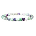 Angelstones Handmade Natural Healing Gemstone 6mm Round Beads Stretch Crystal Bracelet 7 Inch Unisex - color: Clear Fluorite