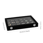 Wudygirl Jewelry Organizer 24 Grid Jewelry Tray with Clear Lid Velvet Jewelry Box Earrings Holder Organizer Jewelry Display Case (Black 24 Grid) - style: 24 Grid Tray