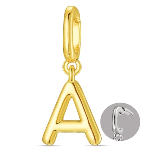 OVRUNS Initial Charm for Women,Letter Bracelet Necklace Charms Alphabet Pendant Charms With Clasp - color: Gold, style: Letter A