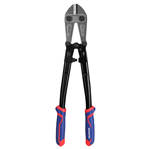 WORKPRO 18" Bolt Cutter, Chrome Molybdenum Steel Blade, Heavy Duty Bolt Cutter with Soft Rubber Grip, Cutting Tool for Cut Chain, Wire, Screw, Rivet, Black,blue,red - size: 18"