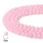 DUQGUHO Rose Quartz Beads 8mm Natural Crystal Pink Beads Round Polishing Stone Bead Genuine Gemstone Beads for DIY Jewelry Making 47 Pcs - color: Pink#1