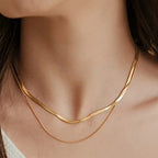 Freekiss Women's Layered Necklace Set - 3 Piece Dainty Gold Jewelry for Everyday Stacking | 14K Gold Plated Snake Chain, Rope Chain, Cuban Chain | Adjustable Length 14-18.5 Inch | Gift Ready - color: Gold, style: Layer 3mm+1.5mm Snake