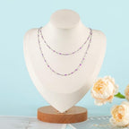 UMAOKANG 16.4 Feet Chains for Making Jewelry Stainless Steel Chain Roll with Jump Rings and Lobster Clasps Women Necklace Bracelet DIY Jewelry Findings - color: Steel-Purple