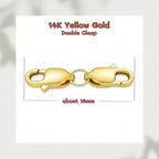 14K Yellow Gold Jewelry Clasp Necklace Extender, Double Lobster Clasp Bracelet Extension Connector for DIY Necklace Bracelet Anklet Jewelry Making, 14K Gold Double Spring Clasp (Style 7) - style: Style 7