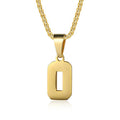 Number Necklaces Personalized Necklaces 18K Gold Plated Initial Number Pendant Stainless Steel Chain Sports Necklaces for Men Women - color: Gold, style: 0.