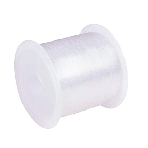 PH PandaHall 0.4mm Clear Fishing Line Invisible Nylon Thread Jewelry String Wire Xmas Cord String Crystal Beading Cords for Christmas Tree Party Decor Jewelry Bracelet Making 40 Yards - size: 0.4mm