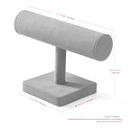 Oirlv Microfiber T-bar Bracelet Watch Organizer Display Stand Professional Jewelry Bracelet Display for Selling (Light Grey,Microfiber) - color: Light Grey