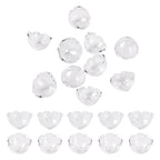 FASHEWELRY 10Pcs Glass Flower Beads Caps Clear Wind Bell Beads 21mm Glass Fishing Beads Jellyfish Beads for Wind Chimes Craft Jewelry Making - color: Clear