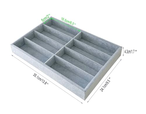 8 -Slot Premium Grade Velvet Sunglasses Eyewear Jewelry Show Tray Home Organizer Velvet Multifunctional Stackable - color: Gray-velvet 8