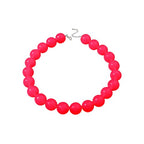 Colorful Chunky Beaded Necklace for Women Acrylic Bead Choker Necklaces Fashion Large Round Beads Necklaces for Women Handmade Summer Jewelry - color: Red Beaded Necklace