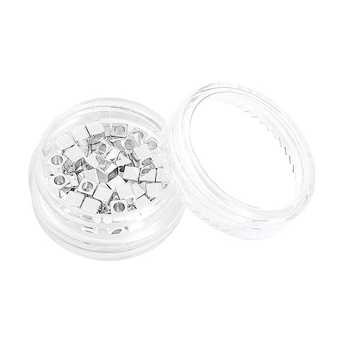 BEADIA Silver Plated Cube Spacer Beads Right Angle 3x3mm 50pcs for Jewelry Making Findings Non Tarnish - color: Silver, size: 3x3mm Right Angle Cube