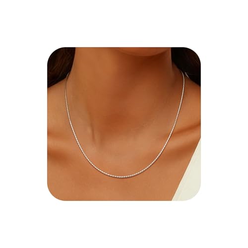 925 Silver Chain Necklace for Women 2mm Box and Snake Italian Choker Chain Thin & Strong Necklace 16/18/20 Inch - size: 20 inch, style: Snake Chain