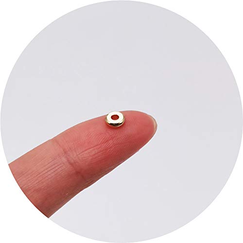 INSPIRELLE 100pcs Heishi Beads 5mm Long-Lasting Disc Brass Rondelle Spacer Beads Pale Gold Plated Flat Round Shape Jewelry Metal Spacers for Bracelet Necklace Jewelry Making - color: Pale Gold, size: 5mm