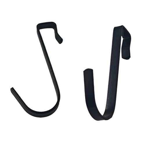 20Pcs J Shaped Stainless Steel Hanger Hook,Clip-on Wire Rack Hook, Hanging Sink Grid Hooks Wire Shelf Hooks for Kitchen Bedroom Office,Black - color: Black, size: 0.34"
