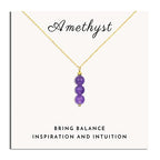 SmileBelle Crystal Necklace, Jade Necklace for Women as Anniversary Birthday Mothers Day Gifts for Women 14k Gold Black Tourmaline as Birthstone Jewelry for Girls Dainty Crystal Jewelry - color: Purple Amethyst