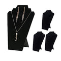 4Pcs/Set Necklace Display Stand for Selling, Earring Necklace Jewelry Set Easel Display Rack,Covered Soft Velvet with Cardboard Easel Necklace Display - color: Black Velvet, size: 4pcs Design 2