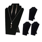 4Pcs/Set Necklace Display Stand for Selling, Earring Necklace Jewelry Set Easel Display Rack,Covered Soft Velvet with Cardboard Easel Necklace Display - color: Black Velvet, size: 4pcs Design 2