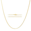 KISPER 24k Gold Box Chain Necklace – Thin, Dainty, Gold Plated Stainless Steel Jewelry for Women with Lobster Clasp - style: 18 inch (women's standard length)
