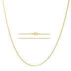 KISPER 24k Gold Box Chain Necklace – Thin, Dainty, Gold Plated Stainless Steel Jewelry for Women with Lobster Clasp - style: 20 inch