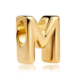 S925 A-Z Bead Charms,Initial Letter Alphabet, 14K Gold Plated, for Bracelet Necklace, Gift for Mothers Nurses Day Graduation Birthday Anniversary, for Girlfriend Family Friend, for Pandora - style: M