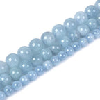Natural Aquamarine 6mm Gemstone Round Loose Beads Strand for DIY Bracelet Necklace Jewelry Making Bead - color: Aquamarine, size: 6mm
