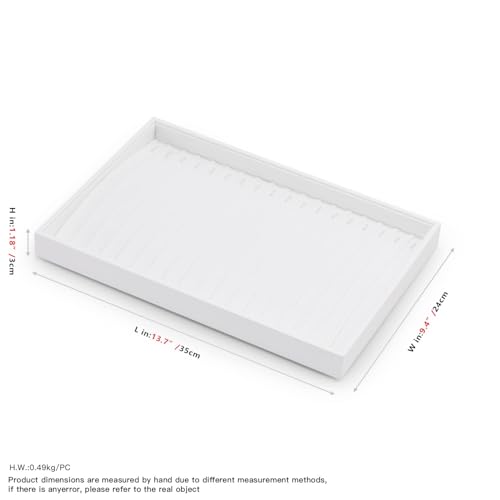 Oirlv Premium White Leather Stackable Jewelry Tray 18 Gird Necklace Bracelet Organizer Showcase Necklace Display Tray - color: White, size: Necklace/Bracelet Tray