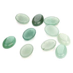 10pcs 10mmX14mm Oval Cabochons Stone Jewelry Round Flat-Back Design No Hole Beads Half Round Jade/Charms Amethyst/Blue Lapis Lazuli Cabochons for Jewelry Making (Green Aventurine Stone)