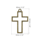 PATIKIL Alloy Open Back Bezel Pendants, Cross Shape Hollow Resin Pendant Frame for DIY Crafts Earrings Necklace Bracelet Making - color: Bronze