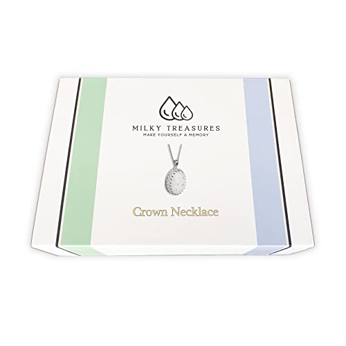 Milky Treasures Crown Necklace DIY Breastmilk Jewelry Making Kit | 18mm 925 Sterling Silver Pendant | Breastfeeding Keepsake | New Mom Gifts | Baby Shower Registry | Lactation (Full Kit) - color: Full Kit