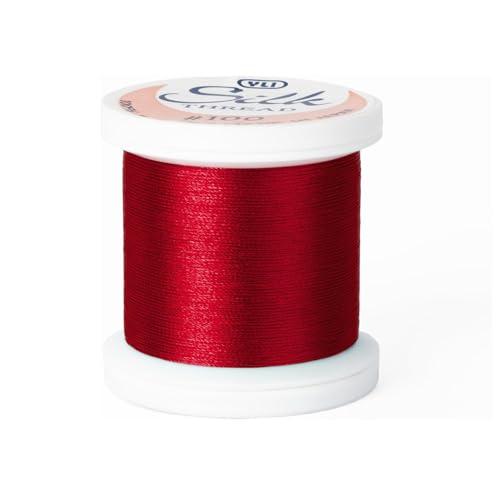 YLI Threads Silk Thread – 100 wt Fine Japanese Silk for Appliqué, EPP, and Quilting - Chinese Red - color: Chinese Red