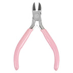HARFINGTON Wire Cutters 4.5 Inch Diagonal Cutting Side Precision Pliers with Pink Plastic Handle for DIY Crafts Jewelry Making
