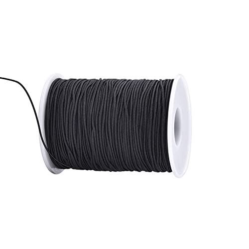 Elastic Cord for Bracelets, 1 mm 330 Feet Durable Bracelet String, Stretch Elastic String for Jewelry Making, Necklaces and Beading - size: Black